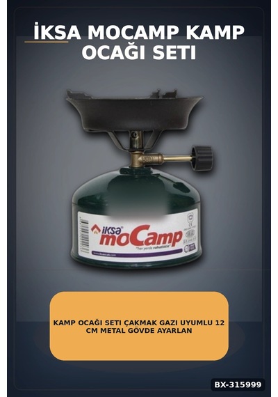 Kamp Ocağı Seti Çakmak Gazı Uyumlu 12 Cm Metal Gövde Ayarlanabilir Alev Bx-315999 Diğer