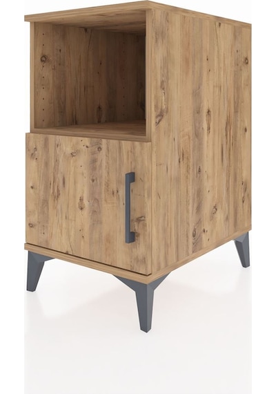 Kronos Komodin 2 Raflı Tek Kapaklı 44x59x80 Çam-çam Atlas Çam