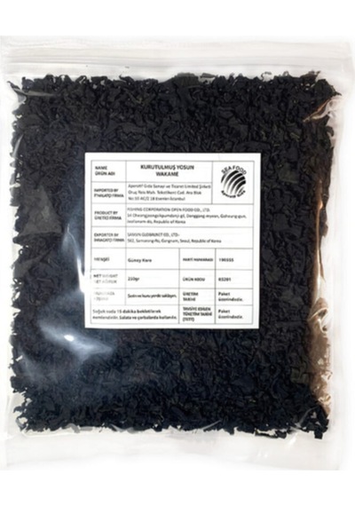 Wakame Kurutulmuş Yosun 250g Wakame Dried Seaweed Son Tüketim Tarihi Expiry Date: 10/05/2026