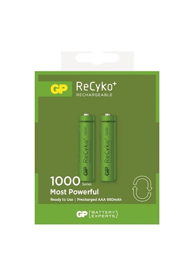 Gp Recyko 1000 Mah Aaa Şarj Edilebilir İnce Kalem Pil 2'li Paket