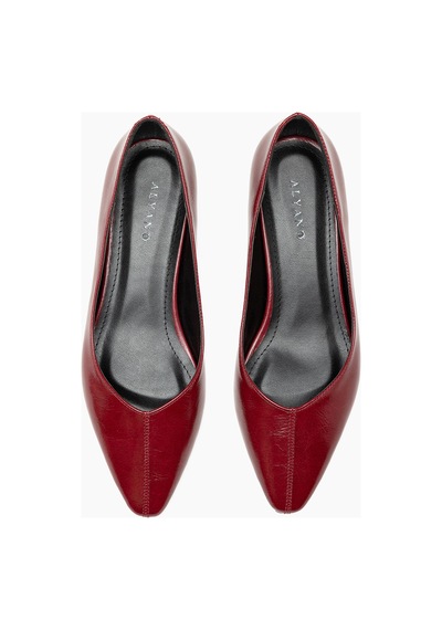 Jasmin Bordo 2 Cm Topuklu Babet