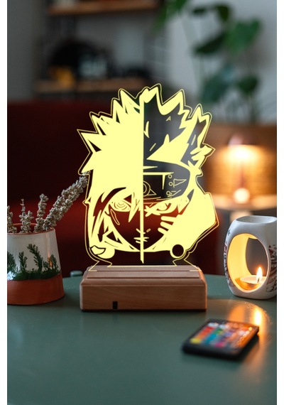 Naruto Sasuke Uchiha - Naruto Uzumaki 16 Renk Anime Gece Lambası