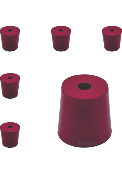 Borox Kauçuk Tıpa Delikli No.6 20 x 24.5 x 24 MM 5 Adet