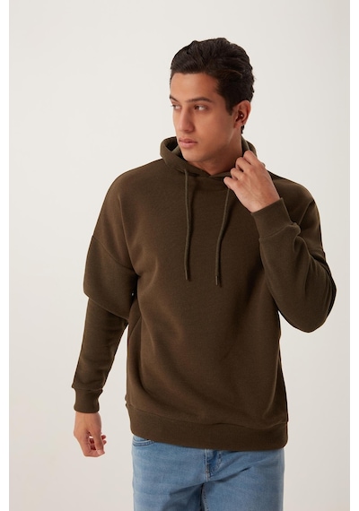 Polostate Erkek Ön Arka Age Of State Baskılı Sweatshirt Haki