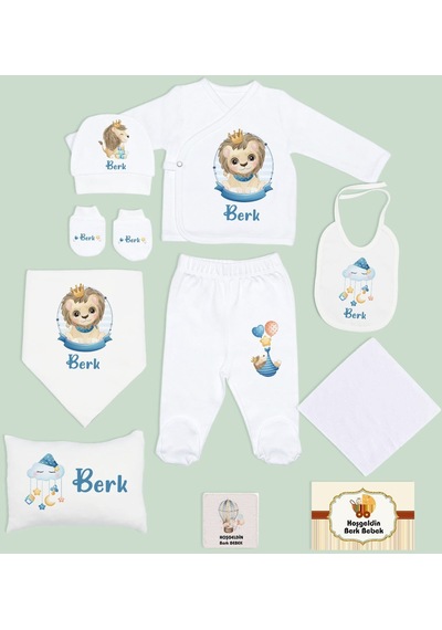 Bk Kids Kişiye Özel 10 Parça Beyaz Hastane Çıkışı Battaniye Ve Yastık Hediye Seti, Yeni Doğan Bebek Giyim Hediyesi-8