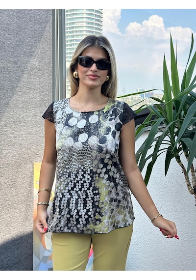 Kadın Sıfır Kol Saten Bluz Siyah