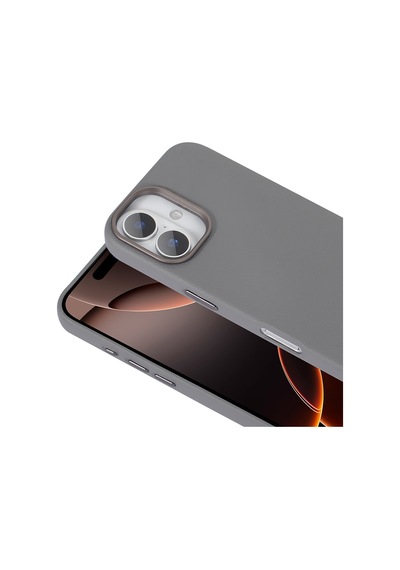 Apple Uyumlu iPhone 16 Plus Kılıf M-safe Şarj Özellikli Pu Deri Zore Adora Kapak Gri