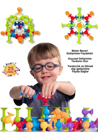 Vakum Molekül 25 Parça Yapı Taşları Fidget Duyusal Eğitici Oyuncak Squigz  116238964
