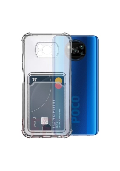 Apple Uyumlu iPhone 12 Kapak Kamera Korumalı Kartlıklı Darbe Emici Özellikli Şeffaf Silikon Kılıf