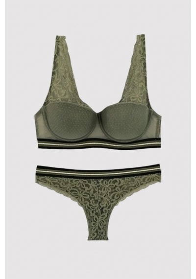 Pierre Cardin 4712 Double Push Up Sütyen Takım Burnt Olive