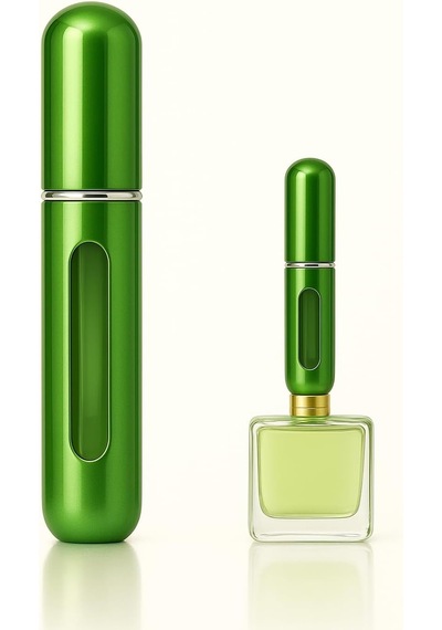Parfüm Şişesinden Çanta Içi Mini Doldurulabilir Seyahat Cep Yedek Parfüm Şişesi 5 Ml, Makyaj Organizer, 1 Adet Yeşil