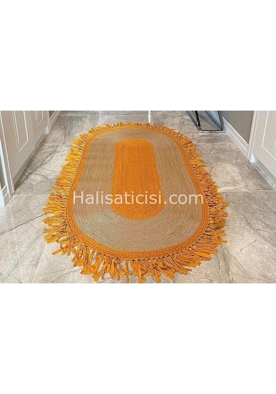Jüt Halı Doğal El Yapımı Oval Model:630