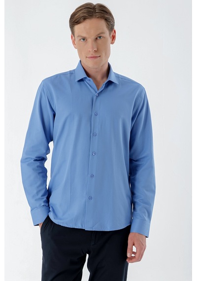 Morven Erkek Mavi Şamre Trend Slim Fit Gömlek 23mc004142300 Mavi