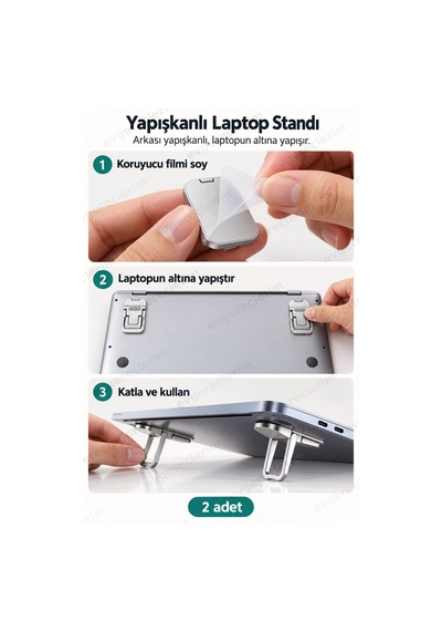Yükseklik Ayarlı Katlanabilir Metal Laptop Tablet Standı