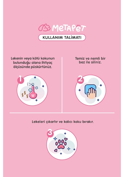 Metapet Bebek Pudralı  Kedi İdrar ve Çişi Koku Giderici Tuvalet Leke Çıkarıcı Sprey 500 ML