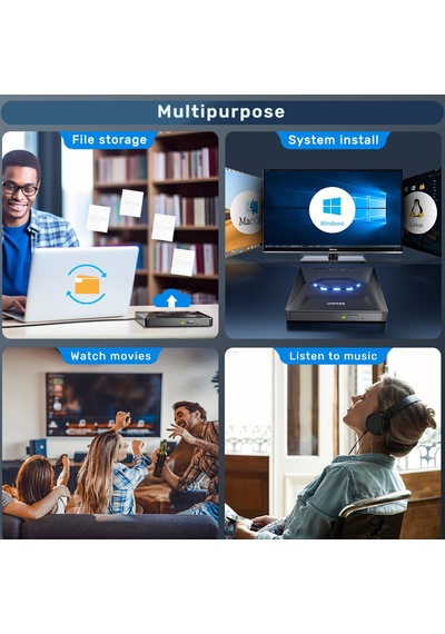 Unıtek Harici Dvd-rw Usb Type-c/a 5in1 Dock T1037a