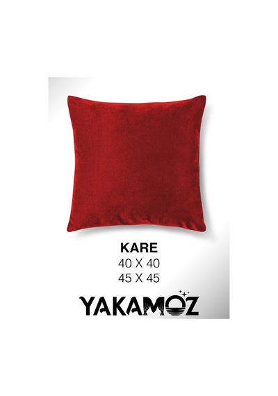 Br Yakamoz Kırmızı Renk Kırlent , Yastık Kılıfı Kadife Görünümlü Velvet Touch Serisi Kırmızı