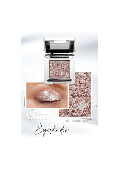 Mücevher Parlaklığında Yoğun Pigmentli Tekli Far Glitter Bomb Eyeshadow 13 Turquoise Gleam Diğer