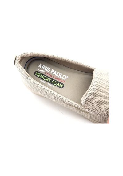King Paolo H5182 Kadın Memory Foam Comfort Bağcıksız Tekstil Spor Ayakkabı Bej