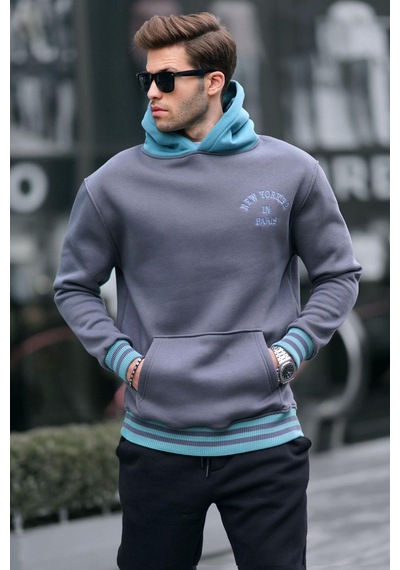 Madmext Füme Oversize Kapüşonlu Sweatshirt 6139-füme Füme