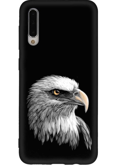 Samsung Galaxy A50s İle Uyumlu Kartal 0214c Tasarımlı Siyah Lansman Kılıf Çok Renkli