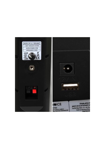 Hubrendy Sh Magicvoice Mv-26 2x7.5 Cm 50 Watt Komütatörlü Hat Trafolu Siyah Sütun Hoparlör 2'li Tak