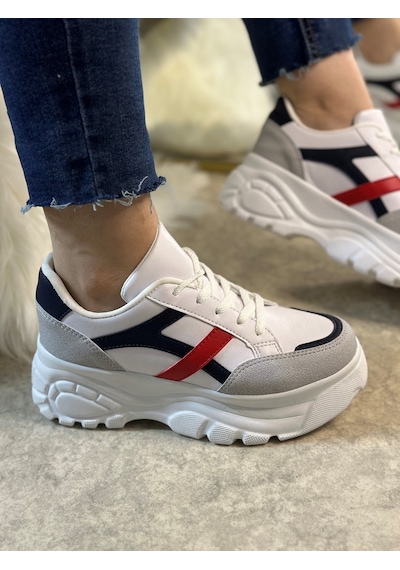 Günlük Kadın Sneaker Kalın Yüksek Taban Bağcıklı Rahat Tiger Şeritli Spor Ayakkabı 032 11-taş Laci Kırmızı Günlük Kadın Sneaker Kalın Yüksek Taban Bağcıklı Rahat Tiger Şeritli Spor Ayakkabı 032 11-taş Laci Kırmızı