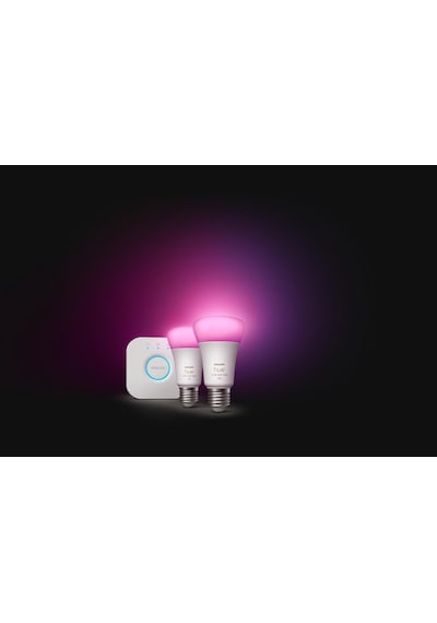 Philips Huewca 9w E27 Renkli Akıllı Ampul 2'li Başlangıç Seti Rgb - Ayarlanabilir Renk Sıcaklığı Ve Parlaklık