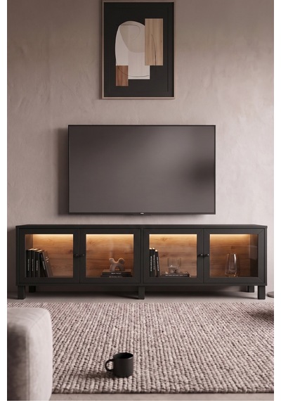 Yurudesign Yoda Temperli Cam Kapaklı Neon Led Işıklı Tv Ünitesi Tv Sehpası Vitrin Ahşap Ayaklı Sepet-siyah Yd14-sb Yurudesign Yoda Temperli Cam Kapaklı Neon Led Işıklı Tv Ünitesi Tv Sehpası Vitrin Ahşap Ayaklı Sepet-siyah Yd14-sb