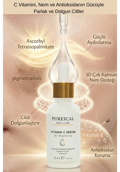 Pureical C Vitamini Serum %5, Aydınlatıcı, Leke Karşıtı Ve Anti-aging Bakım 30 Ml