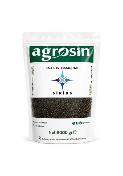 Agrosin Sirius 15.15.15 + 15 So3 + Me Organomineral Granül Gübre 2 Kg