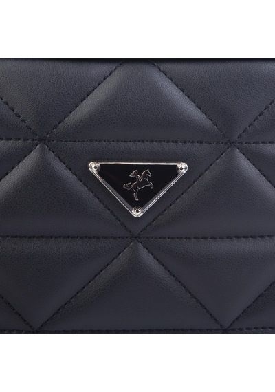 Nas Bag Zincirli Kapitone Çift Gözlü El Ve Çapraz Çanta Siyah Dona 21x16 Cm Siyah