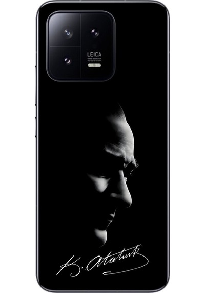 Xiaomi Mi 13 Pro Uyumlu Şeffaf Kılıf Atatürk 1 Tasarımlı