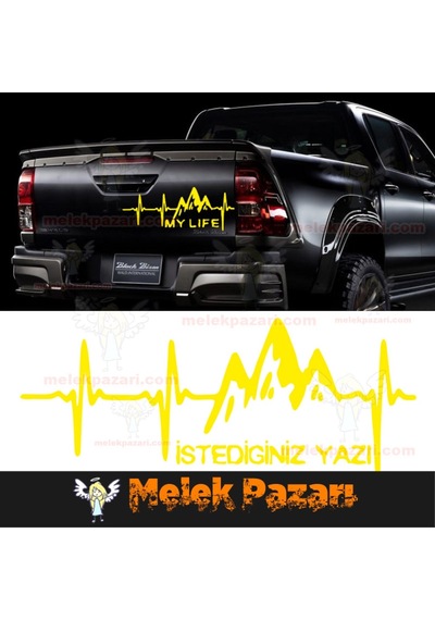 Nabız Atışı Dağ Istediğiniz Yazı Oto Sticker