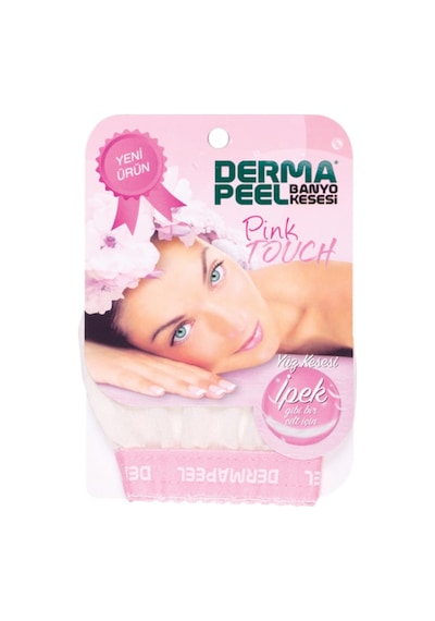 Dermapeel Keçi Kılı Banyo Kesesi + Pink Touch Yüz Kesesi Beyaz