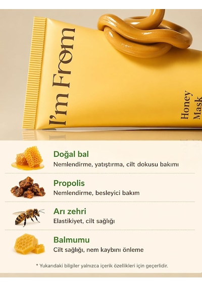 Lexroo Honey Maske 30g Besleyici Nemlendirici Cilt Bakım Maskesi