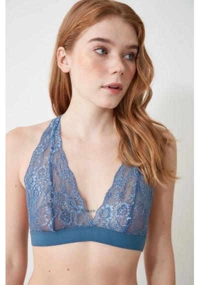 Deep Secret Mavi Sırt Detaylı Full Dantel Bralet Ds200457br 001