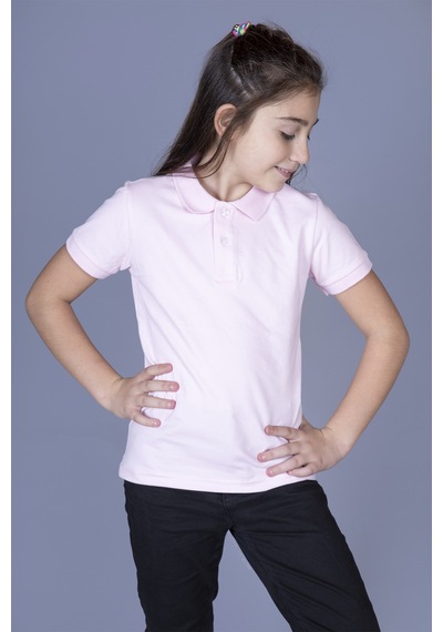 Toontoy Kids Toontoy Kız Çocuk Polo Yaka Tişört Pudra