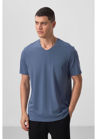 Tommylife Tommy Life Petrol Basic Kısa Kol Standart Kalıp V Yaka Erkek T-shirt - 87912 PETROL