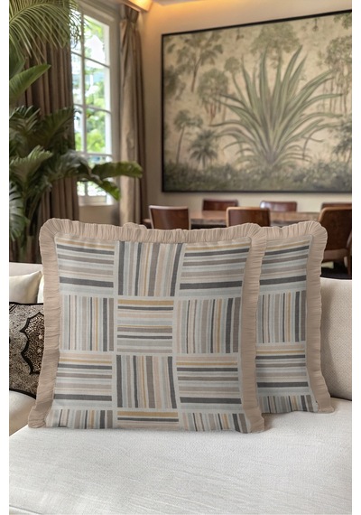 Çizgili Geometrik Saçaklı Yastık Kılıfı - Patchwork Bohem Vizon Gri Krem Püsküllü Kırlent Kılıfı Sessiz Atlas Halo Çizgili Geometrik Saçaklı Yastık Kılıfı - Patchwork Bohem Vizon Gri Krem Püsküllü Kırlent Kılıfı Sessiz Atlas Halo