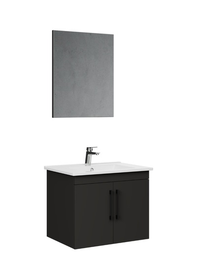 Creavit D20 Banyo Dolabı Seti Çekmeceli 65 Cm Antrasit Gri Creavit D20 Banyo Dolabı Seti Çekmeceli 65 Cm Antrasit Gri