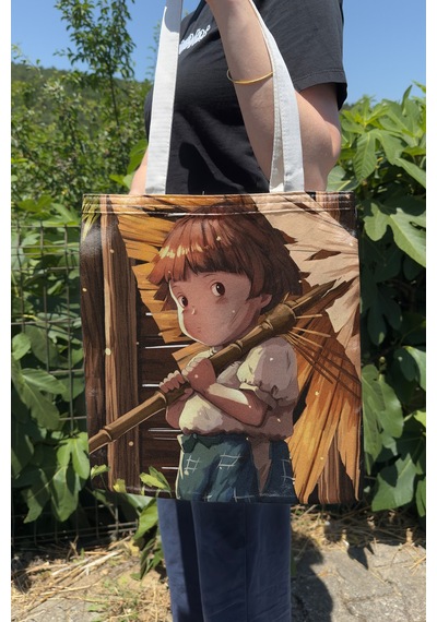 Zipzap Ateşböceklerinin Mezarı Grave Of The Fireflies V3 Yazlık Kışlık Çift Taraflı Kanvas Baskı Bez Çanta Anime Çantası