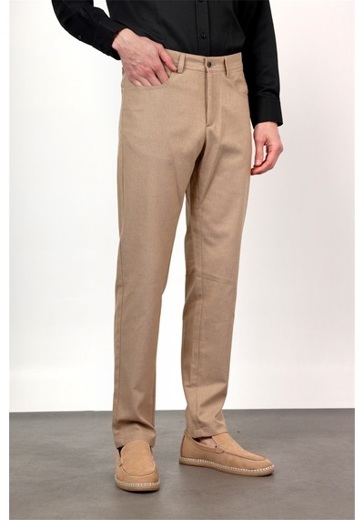 İmza Koyu Bej 5 Cep Slim Fit Pamuklu Pantolon 1003260170