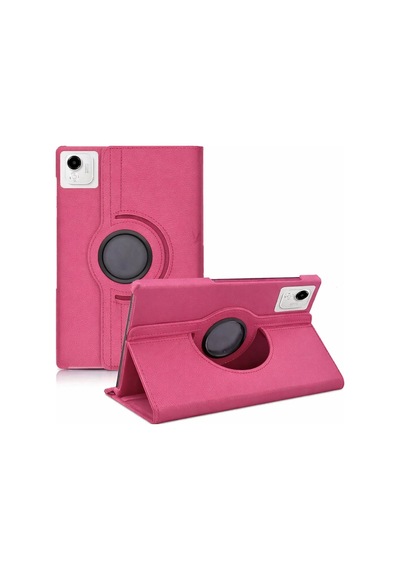 Huawei Honor Pad X9a 360 Tablet Deri Kılıf - Pembe Arka Kapak