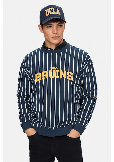 Ucla Nelly Lacivert Bisiklet Yaka Baskılı Oversize Fit Erkek Sweatshirt Lacivert