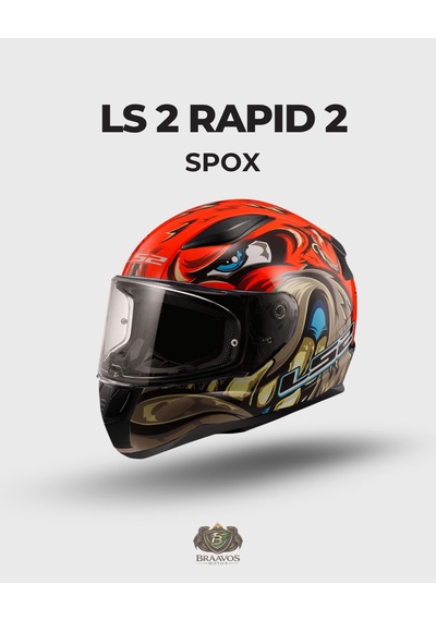 Ls 2 Spox Kırmızı - Gri Kapalı Kask Gri - Kırmızı