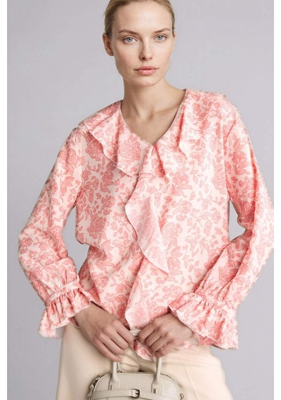 Defacto Desenli Uzun Kollu Bluz G8784ax26smpn111 Pembe-pn111
