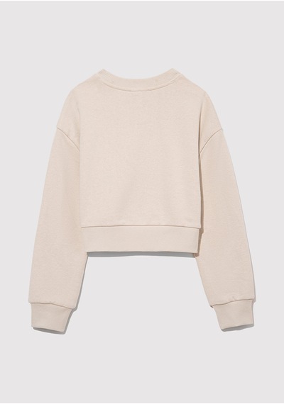 Mavi - Mavi Logo Baskılı Bej Crop Sweatshirt 7s10078-70072 Bej