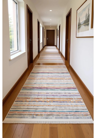 Blghome Dokuma Tabanlı Dijital Baskı Halı Blg3808 Krem - Renkli
