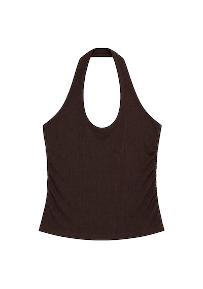 Vadon 1010 Kadın Bürümcük Dokulu Halter Yaka Crop Atlet Bol Paça Pantolon Takım Kahverengi Vadon 1010 Kadın Bürümcük Dokulu Halter Yaka Crop Atlet Bol Paça Pantolon Takım Kahverengi